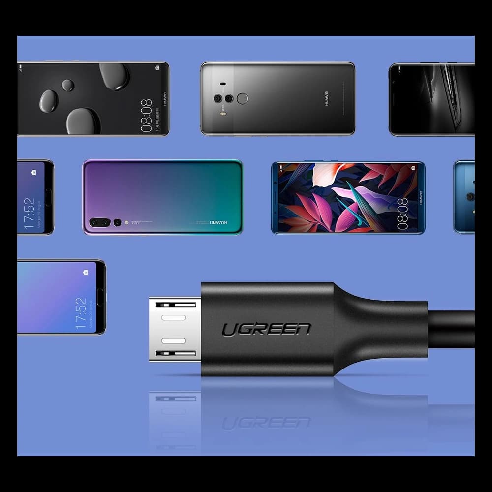 Kabel UGREEN US289 USB/microUSB 2,4A 480Mbps 1,5m černý - 11