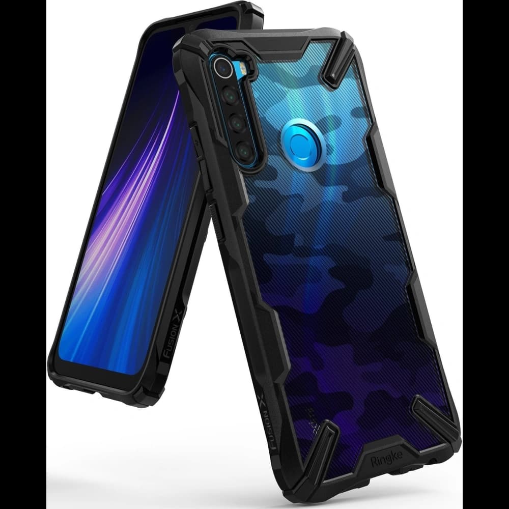 Case Ringke Fusion-X Design Redmi Note 8 Camo (Moro) Schwarz - 1