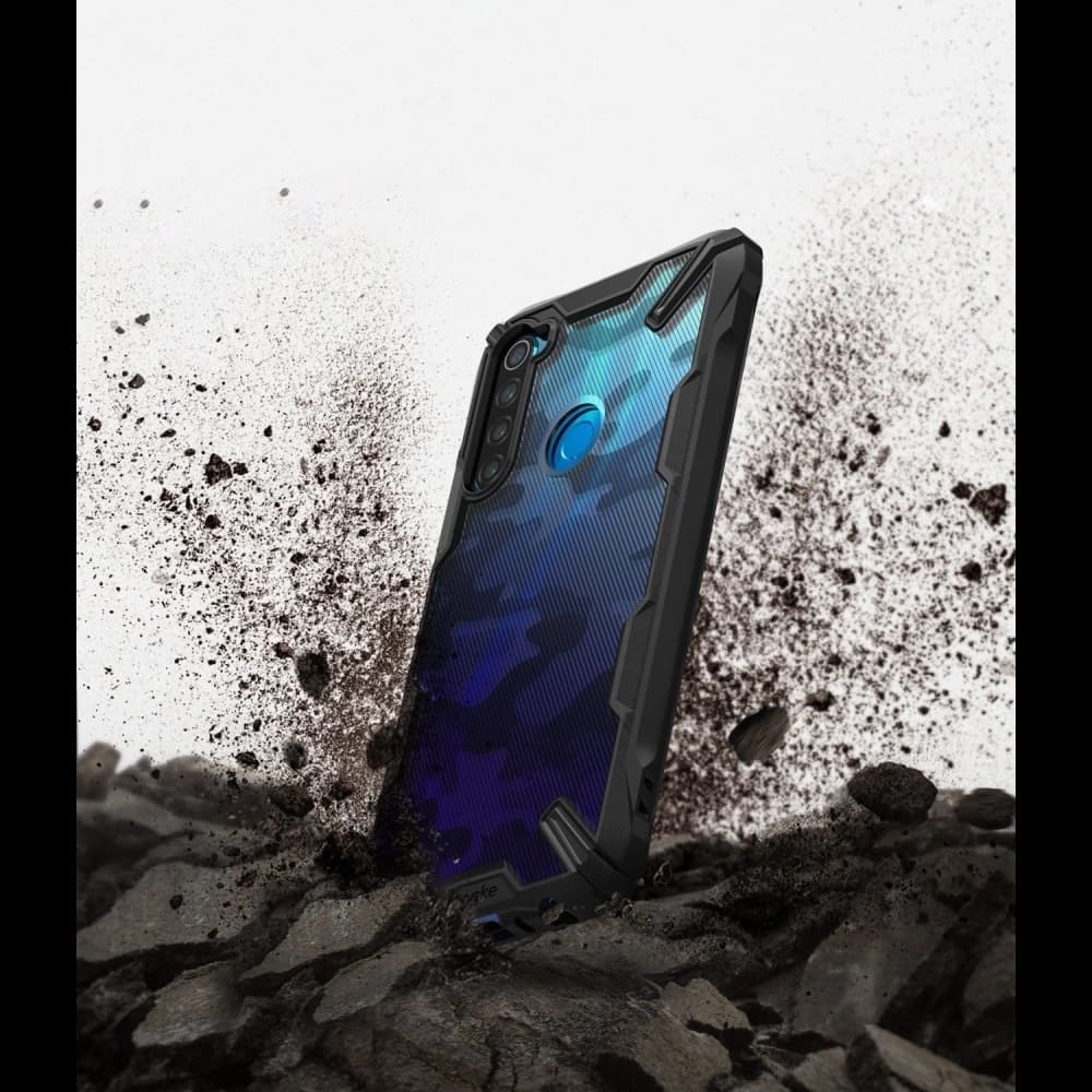 Case Ringke Fusion-X Design Redmi Note 8 Camo (Moro) Schwarz - 5