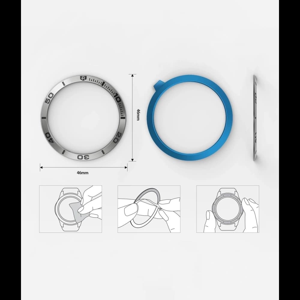Ringke Bezel Ring Samsung Galaxy Gear S3/Watch 46mm Stainless Steel Silver GW-46-16 - 8