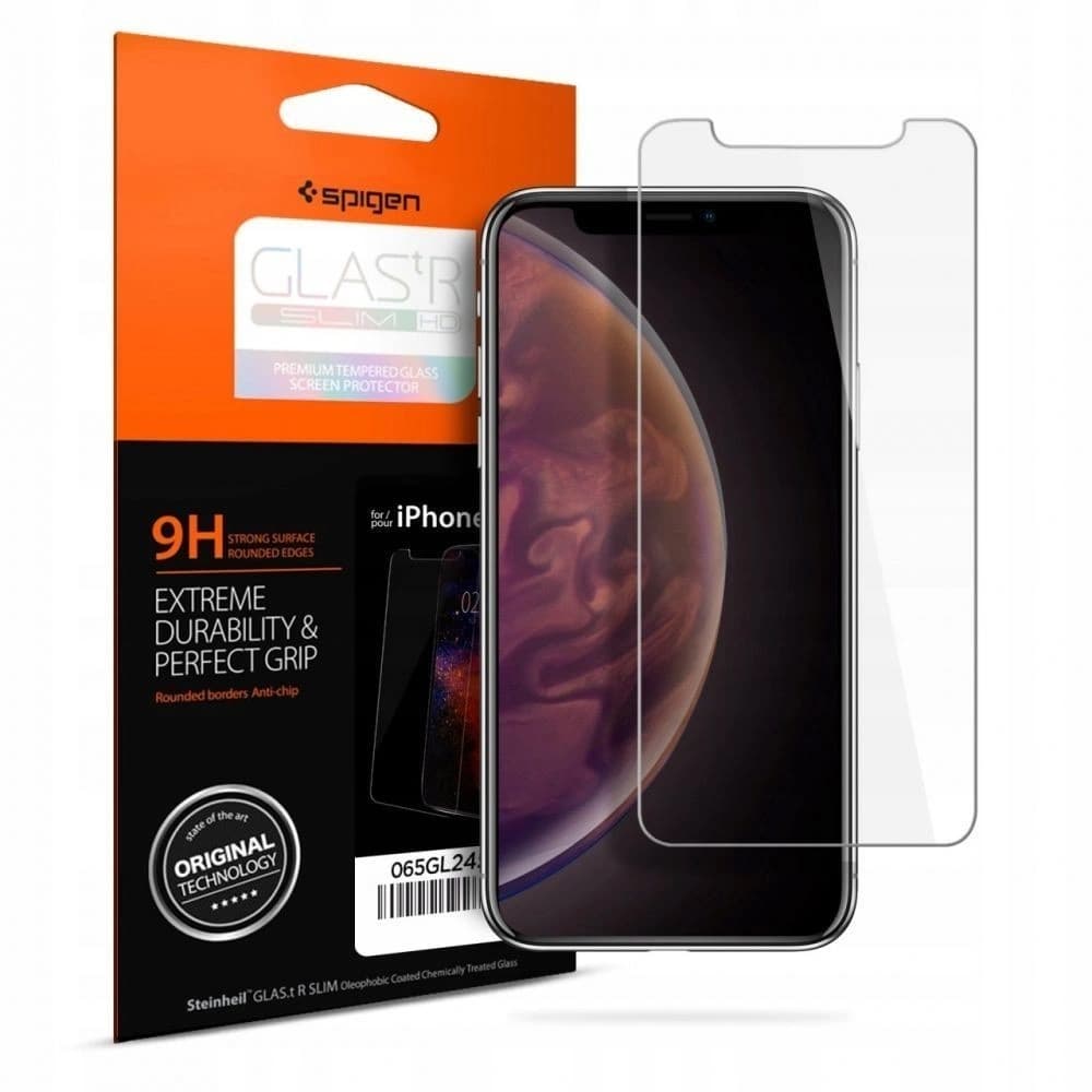 Tvrzené sklo Spigen GLAS.tR Slim Case Friendly iPhone 11/iPhone XR Čiré - 1