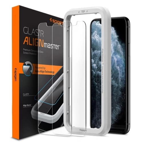 Spigen Apple Sticlă temperată GLAS.tR Slim AlignMaster iPhone 11 Case Friendly 2 Pack