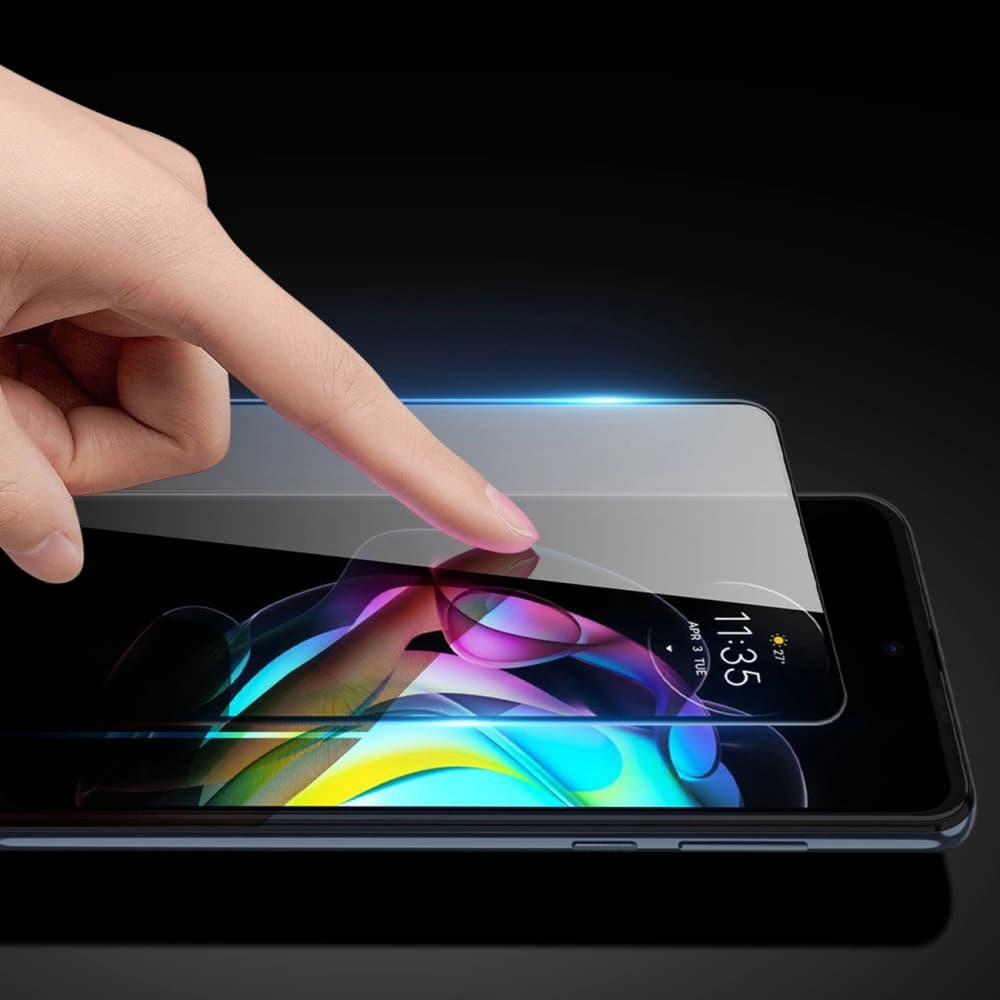 Edzett üveg Dux Ducis 10D Tempered Glass Motorola Moto G52 fekete (tokbarát) - 9