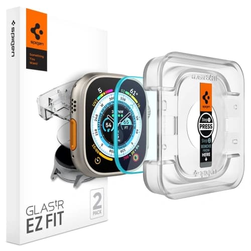 Edzett üveg Spigen GLAS.tR ez Fit Apple Watch Ultra 1 / 2 / 3 49mm Clear [2 PACK]