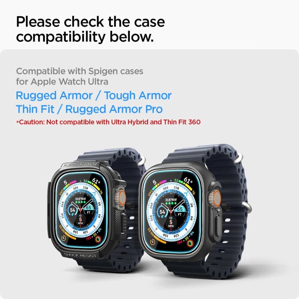 Edzett üveg Spigen GLAS.tR ez Fit Apple Watch Ultra 1 / 2 / 3 49mm Clear [2 PACK] - 6