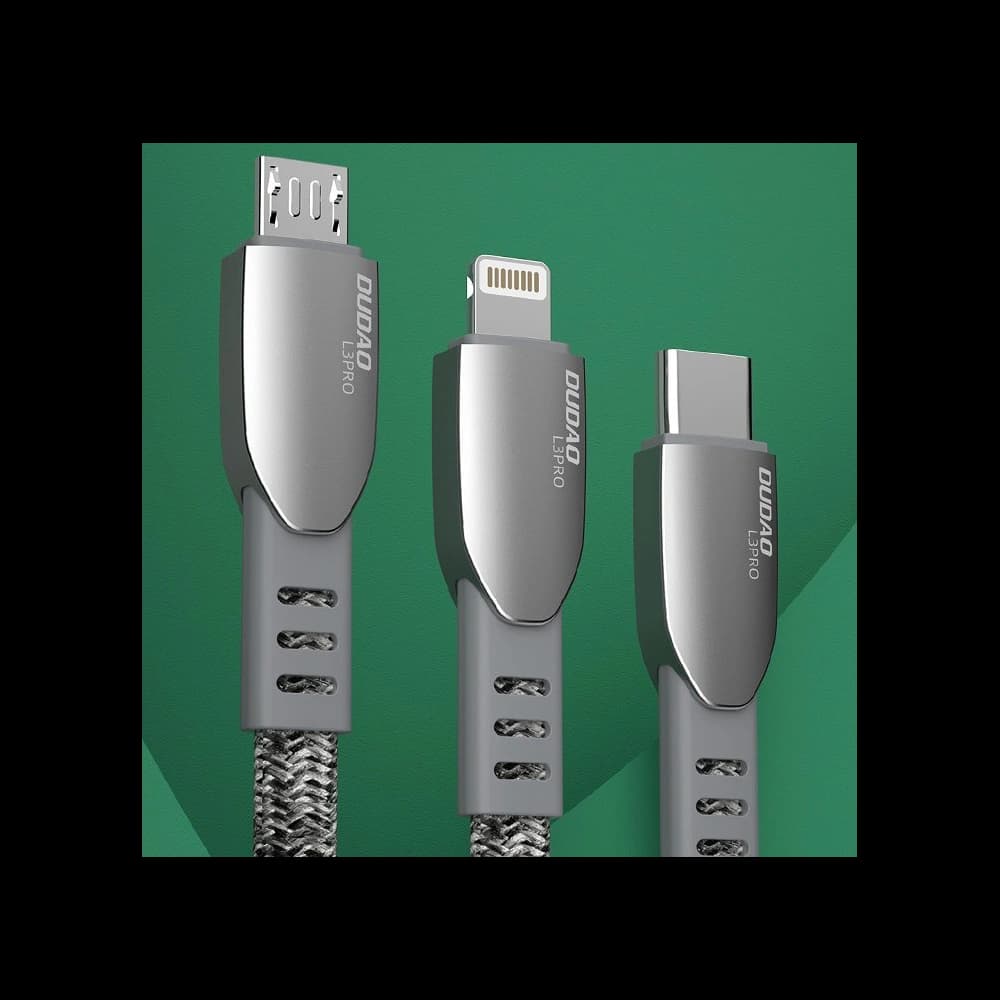 Kabel Dudao USB/microUSB 5A 1m šedý (L3PROM) - 5