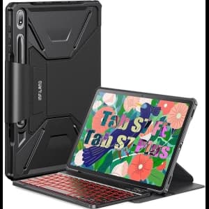 Infiland Keyboard Stand Samsung Galaxy Tab S8+ Plus/S7+ Plus/S7 FE 12.4 Black