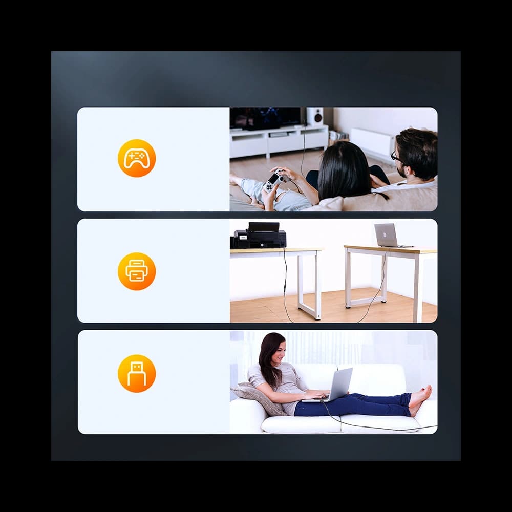 Joyroom USB 2.0 (female) - USB (male) Extension Cable 2m grey (S-2030N13 grey) - 3