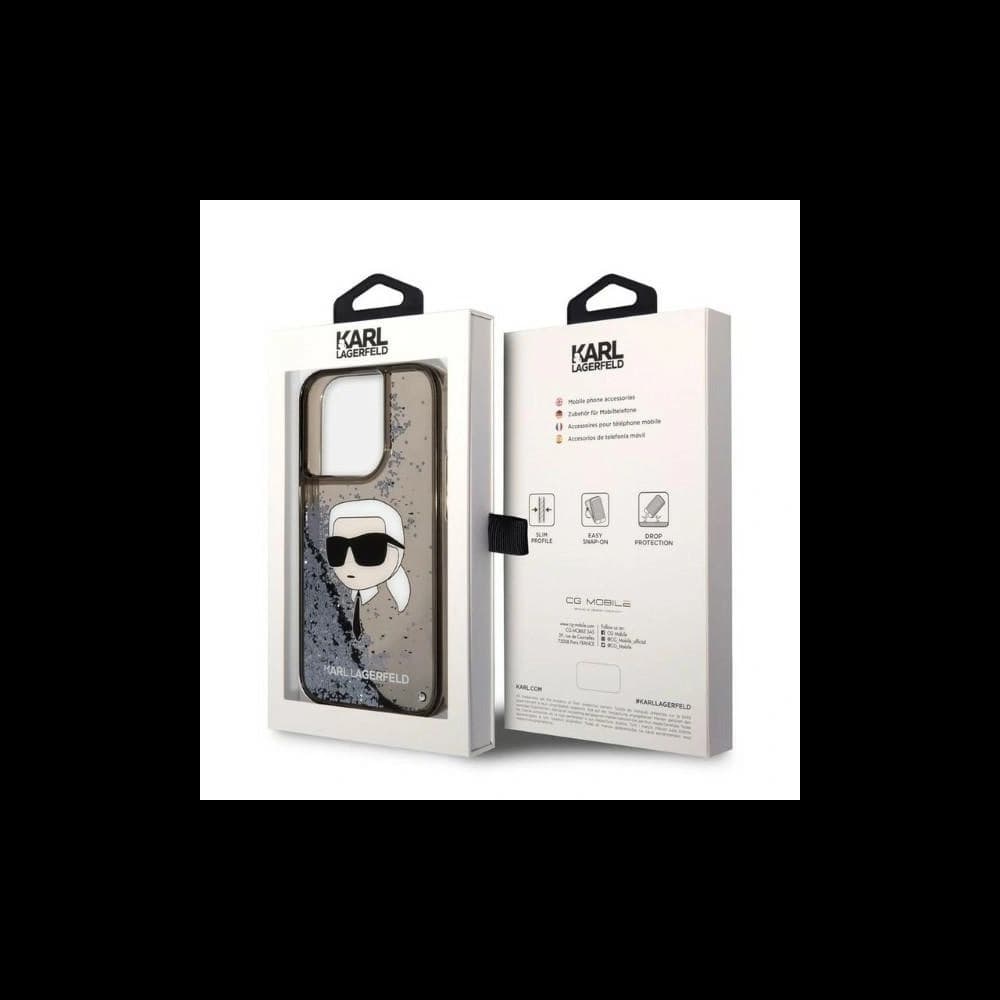 Etui Karl Lagerfeld KLHCP14XLNKHCK Apple iPhone 14 Pro Max fekete/black hardcase Glitter NFT Karl Head - 8
