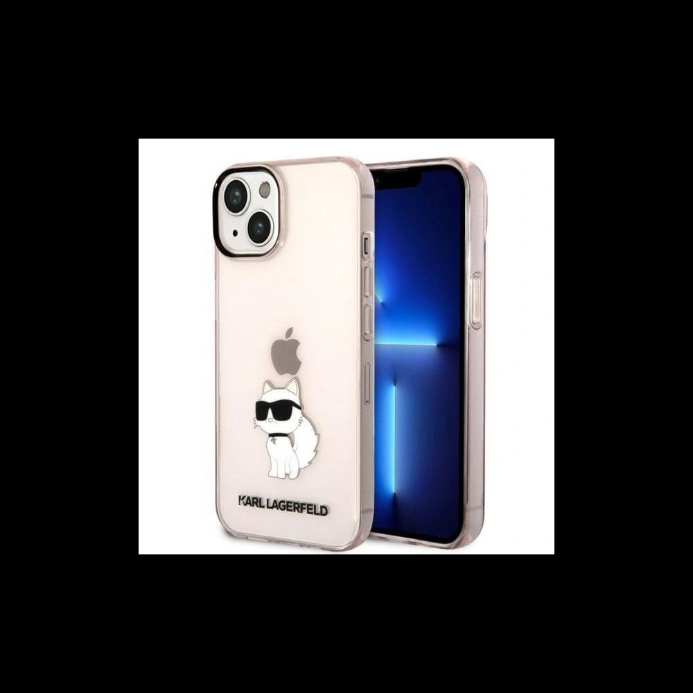 Karl Lagerfeld KLHCP14SHNCHTCP Apple iPhone 14 pink hardcase Ikonik Choupette - 1