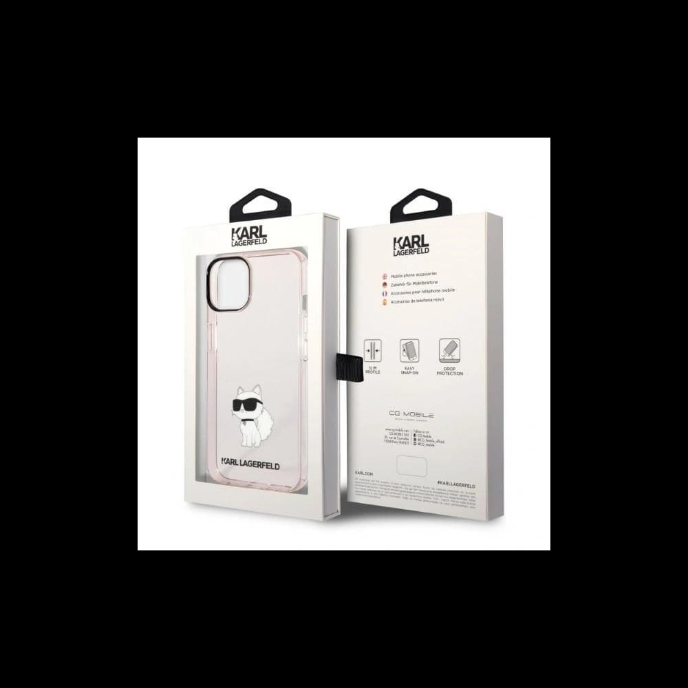 Karl Lagerfeld KLHCP14SHNCHTCP Apple iPhone 14 pink hardcase Ikonik Choupette - 8