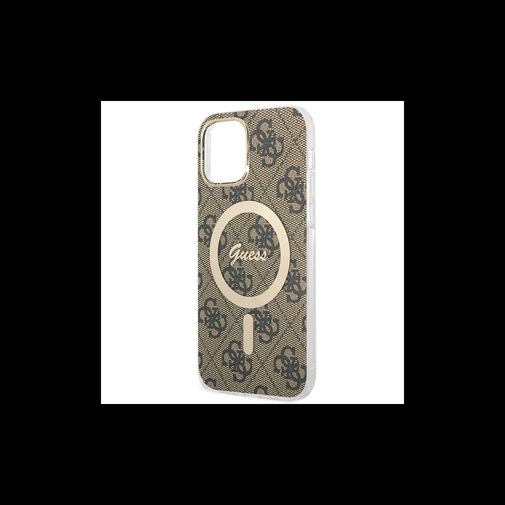 Guess GUBPP12MH4EACSW Case + Wireless Charger Apple iPhone 12/12 Pro brown hard case 4G Print MagSafe - 6