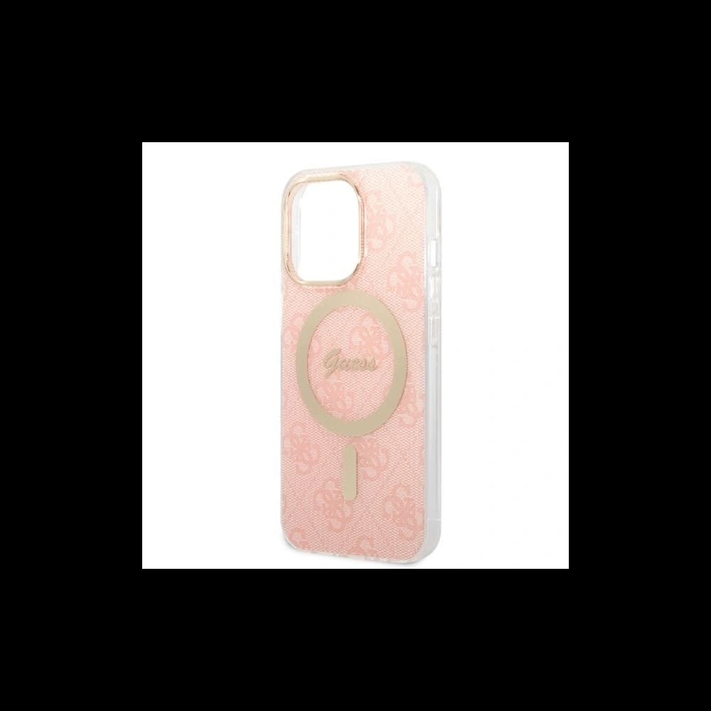 Guess GUBPP13LH4EACSP Case + Wireless Charger Apple iPhone 13 Pro pink hard case 4G Print MagSafe - 6