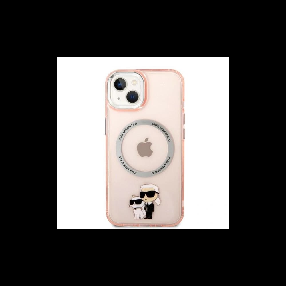 Case Karl Lagerfeld KLHMP14MHNKCIPApple iPhone 14 Plus / 15 Plus Hardcase rosa/pink Iconic Karl&Choupette Magsafe - 3