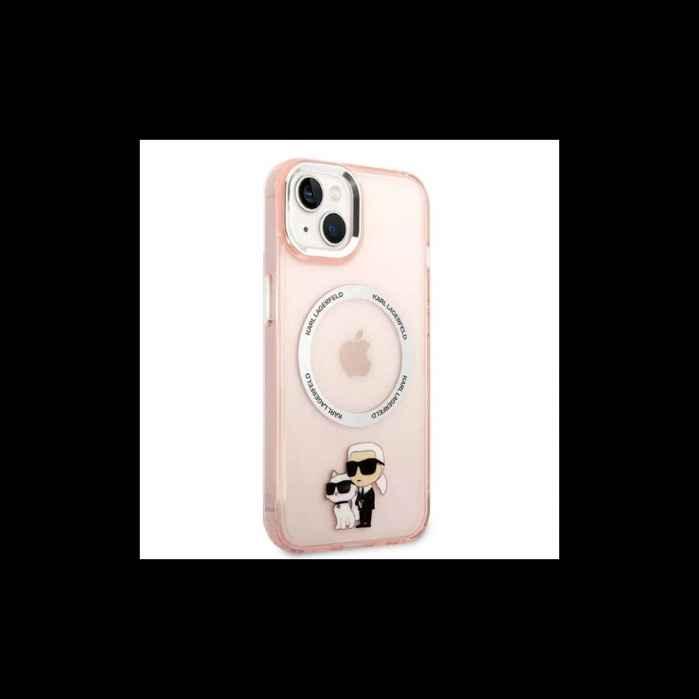 Case Karl Lagerfeld KLHMP14MHNKCIPApple iPhone 14 Plus / 15 Plus Hardcase rosa/pink Iconic Karl&Choupette Magsafe - 4