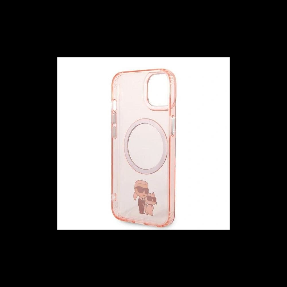 Case Karl Lagerfeld KLHMP14MHNKCIPApple iPhone 14 Plus / 15 Plus Hardcase rosa/pink Iconic Karl&Choupette Magsafe - 7