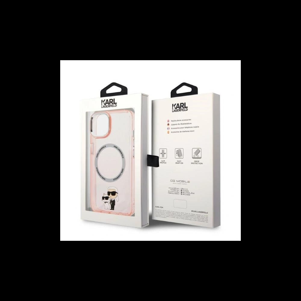 Case Karl Lagerfeld KLHMP14MHNKCIPApple iPhone 14 Plus / 15 Plus Hardcase rosa/pink Iconic Karl&Choupette Magsafe - 8