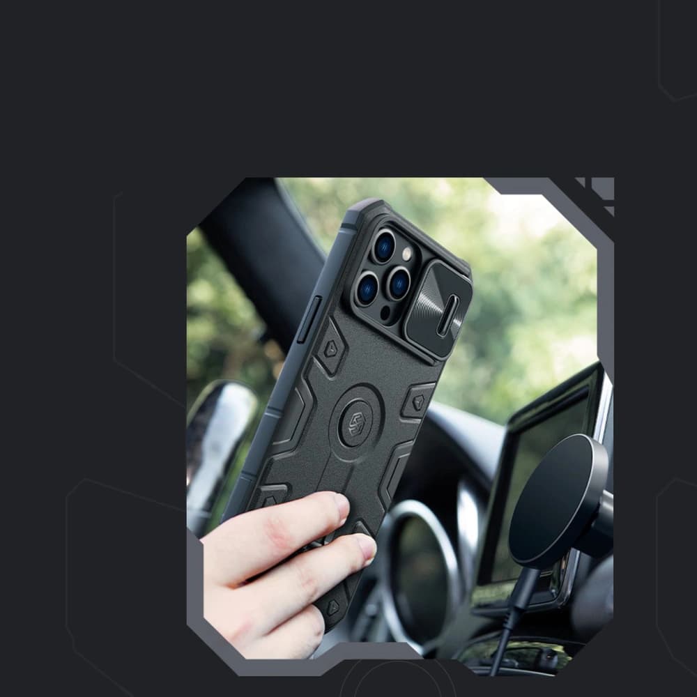 Etui Nillkin CamShield Armor Pro Magnetic MagSafe Apple iPhone 14 Pro Max tmavě zelené - 13