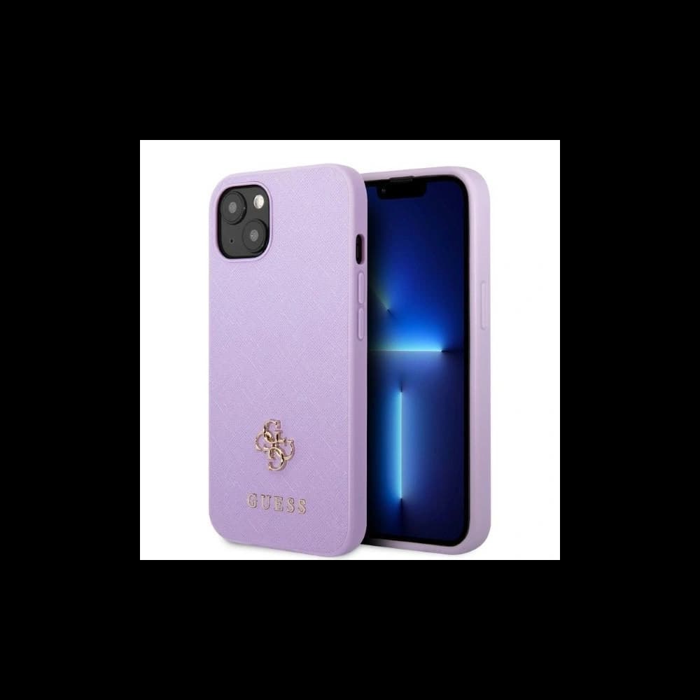 Guess GUHCP13MPS4MU Apple iPhone 13 purple hardcase Saffiano 4G Small Metal Logo - 1