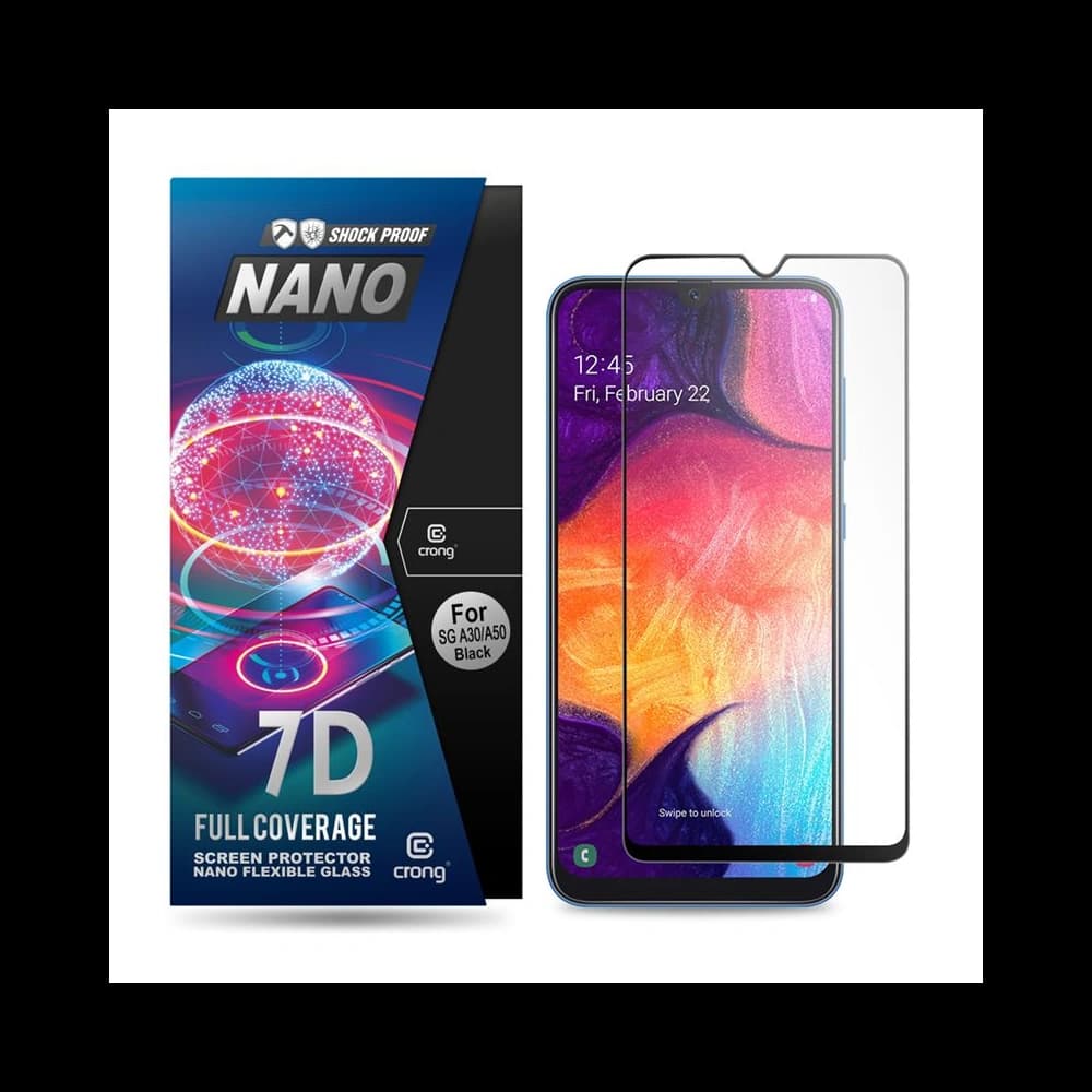 Hybriertes Glas Crong 7D Nano Flexibles Glas Samsung Galaxy A30/A50/A50s - 1