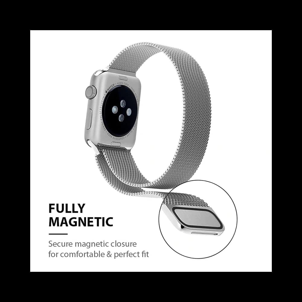 Armband Crong Milano Steel Apple Watch 4/5/6/7/SE/8/9/Ultra 44/45/49mm (silber) - 3