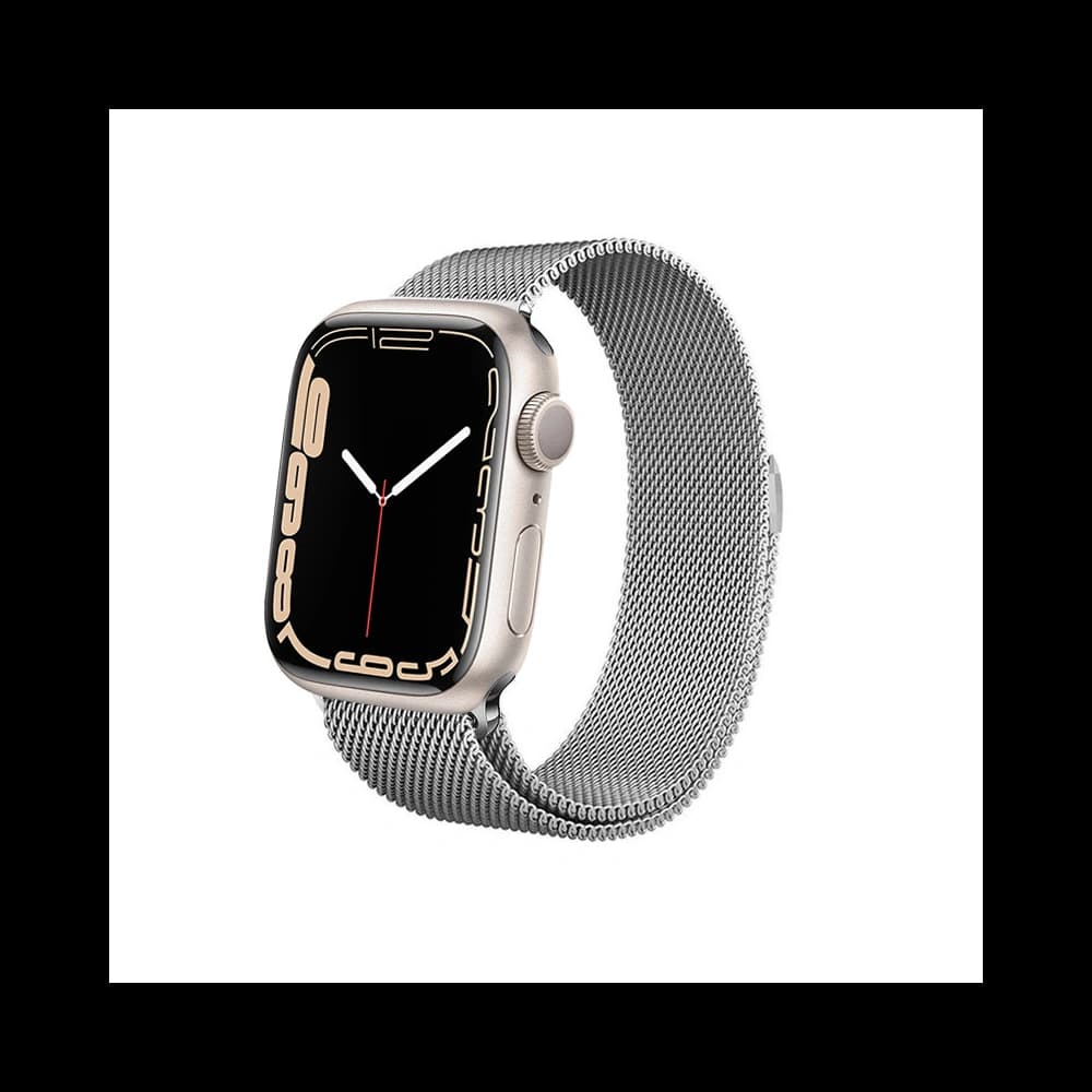 Armband Crong Milano Steel Apple Watch 4/5/6/7/SE/8/9/Ultra 44/45/49mm (silber) - 6