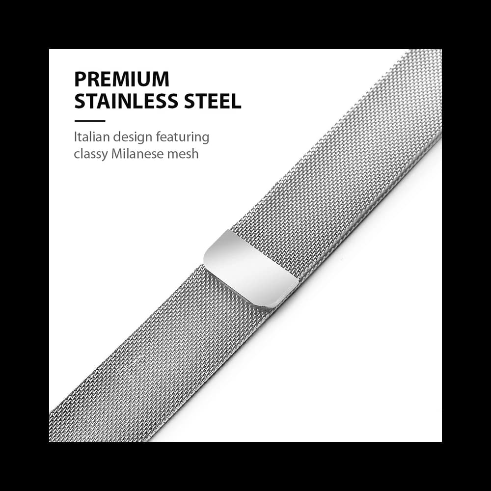 Armband Crong Milano Steel Apple Watch 4/5/6/7/SE/8/9/Ultra 44/45/49mm (silber) - 10
