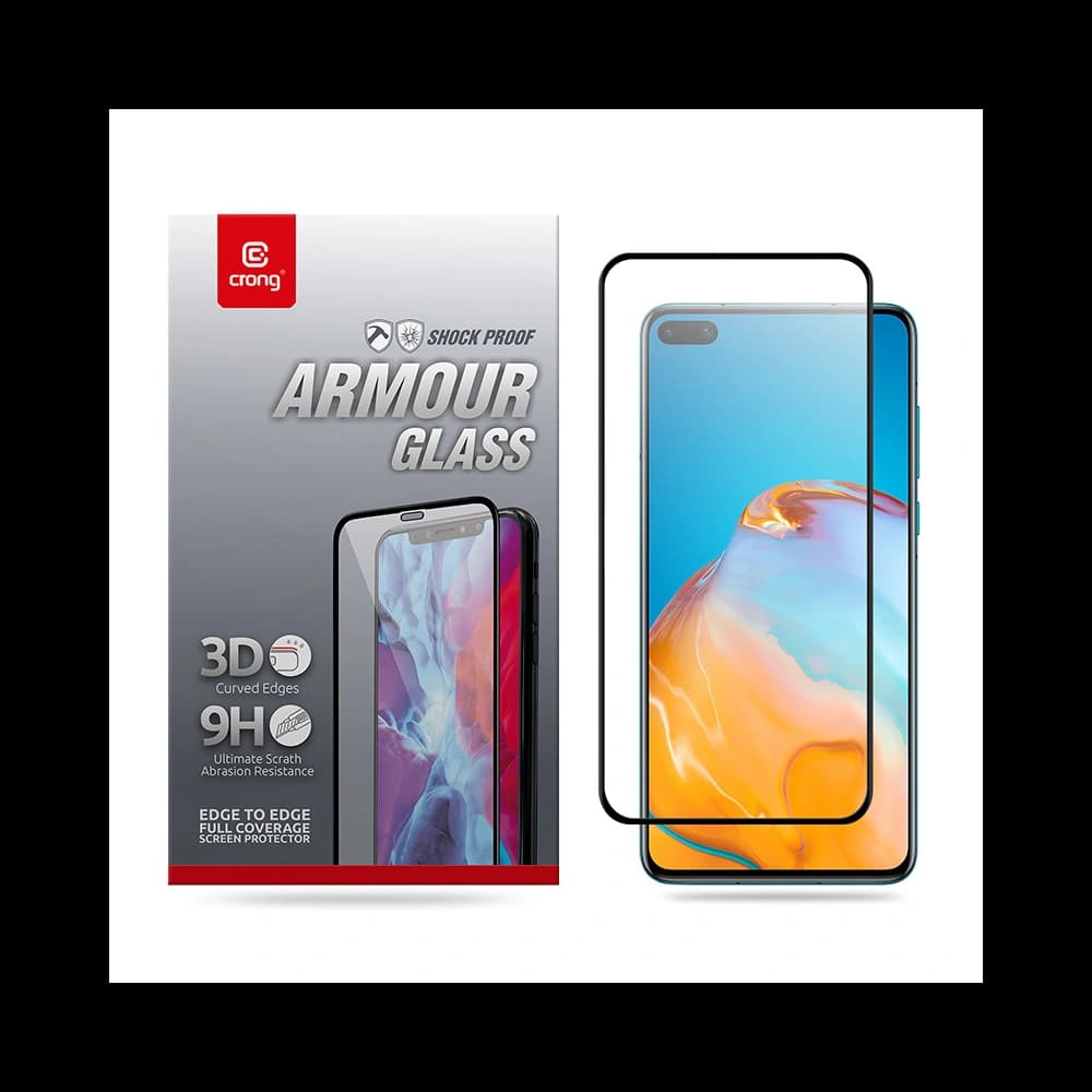 Gehärtetes Glas Crong 3D Armour Glass Huawei P40 + Installationsrahmen - 1
