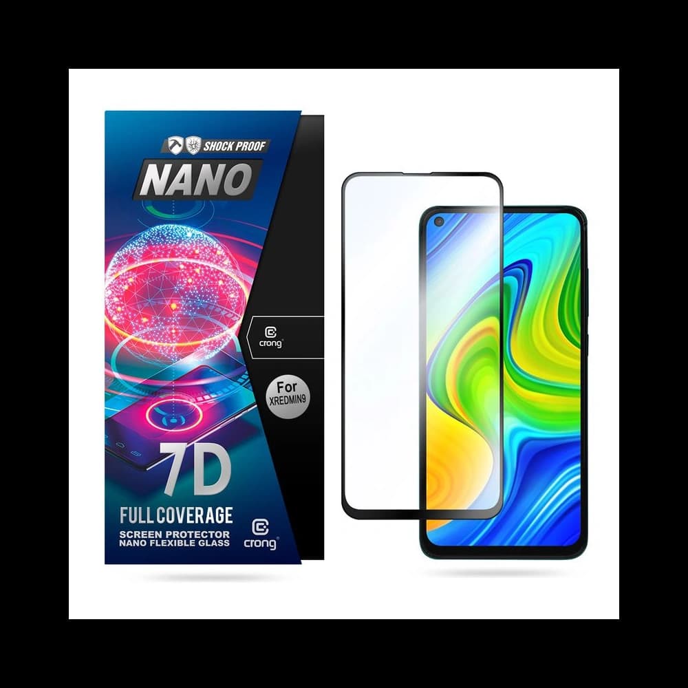 Hybriertes Glas Crong 7D Nano Flexibles Glas Xiaomi Redmi Note 9 - 1