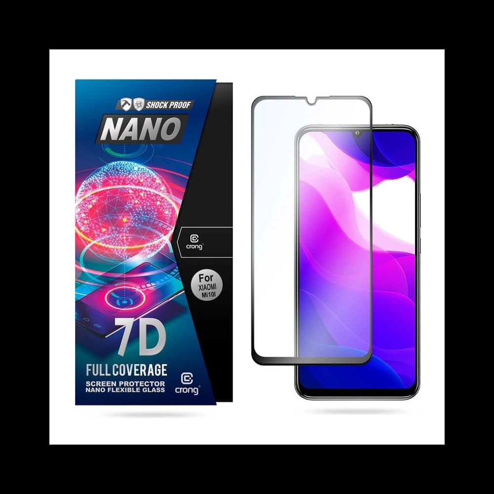 Hybriertes Glas Crong 7D Nano Flexibles Glas Xiaomi Mi 10 Lite - 1