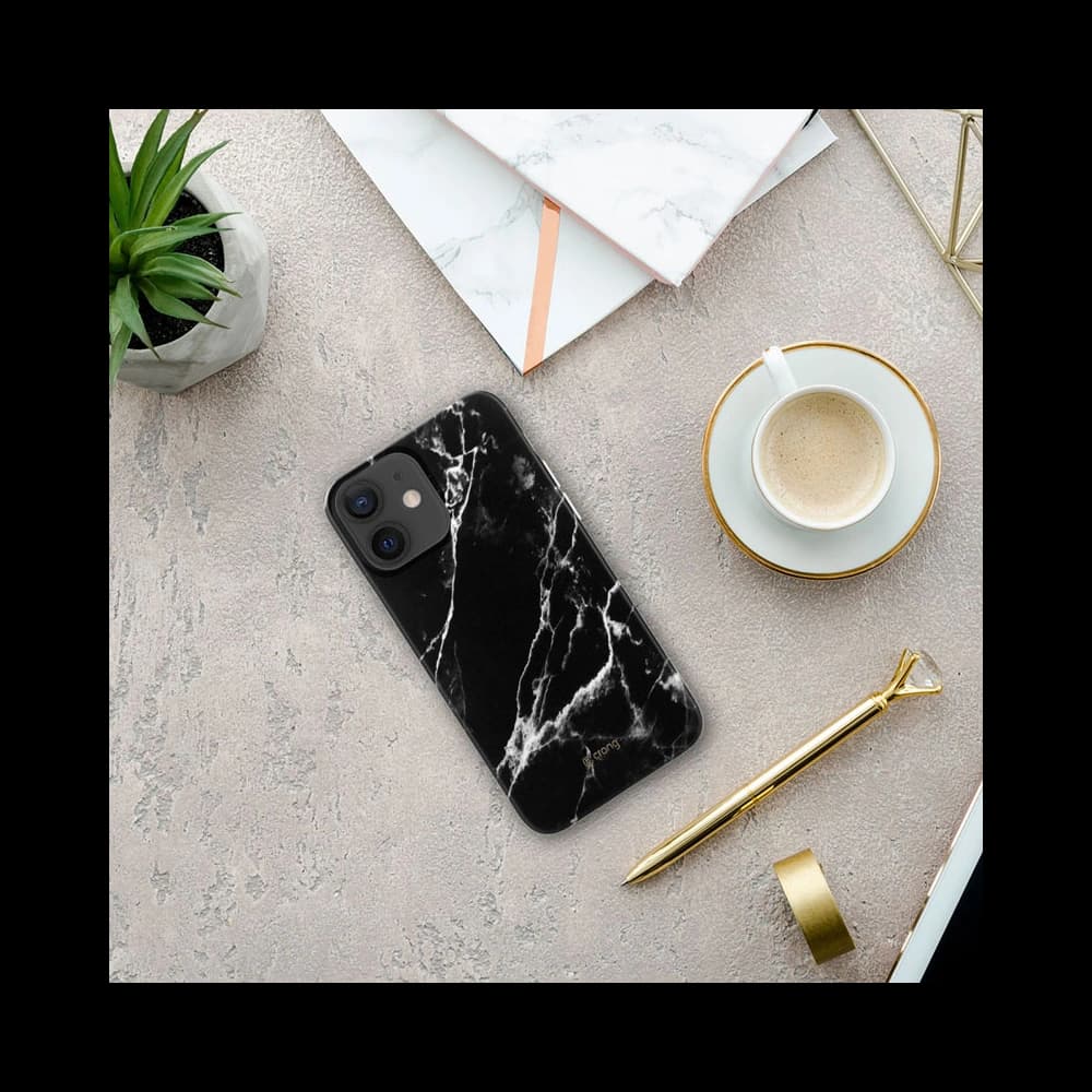 Case Crong Marble Case Apple iPhone 12 mini (schwarz) - 3