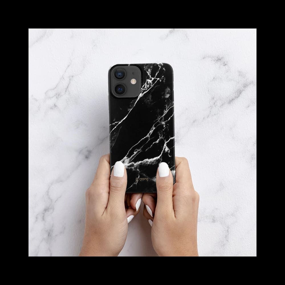 Case Crong Marble Case Apple iPhone 12 mini (schwarz) - 5