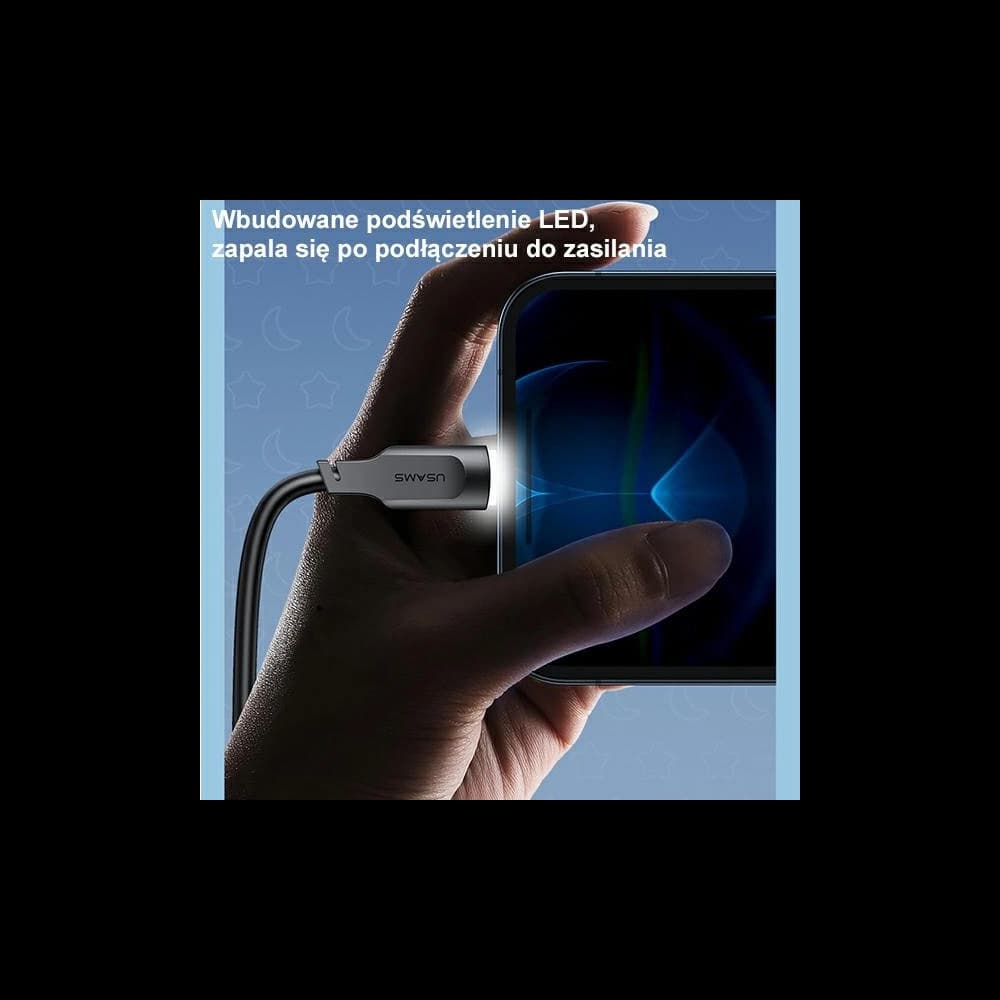 USAMS Lithe Series Cable USB/Lightning Fast Charging 2,4A 1,2m purple (US-SJ565) - 4