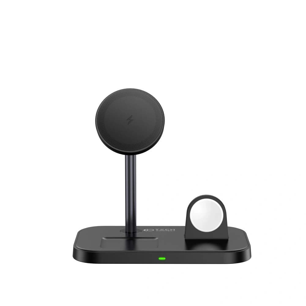 Kabelloses MagSafe-Ladegerät Tech-Protect Qi15W A22 3in1 Magnetisches kabelloses Ladegerät Schwarz - 5