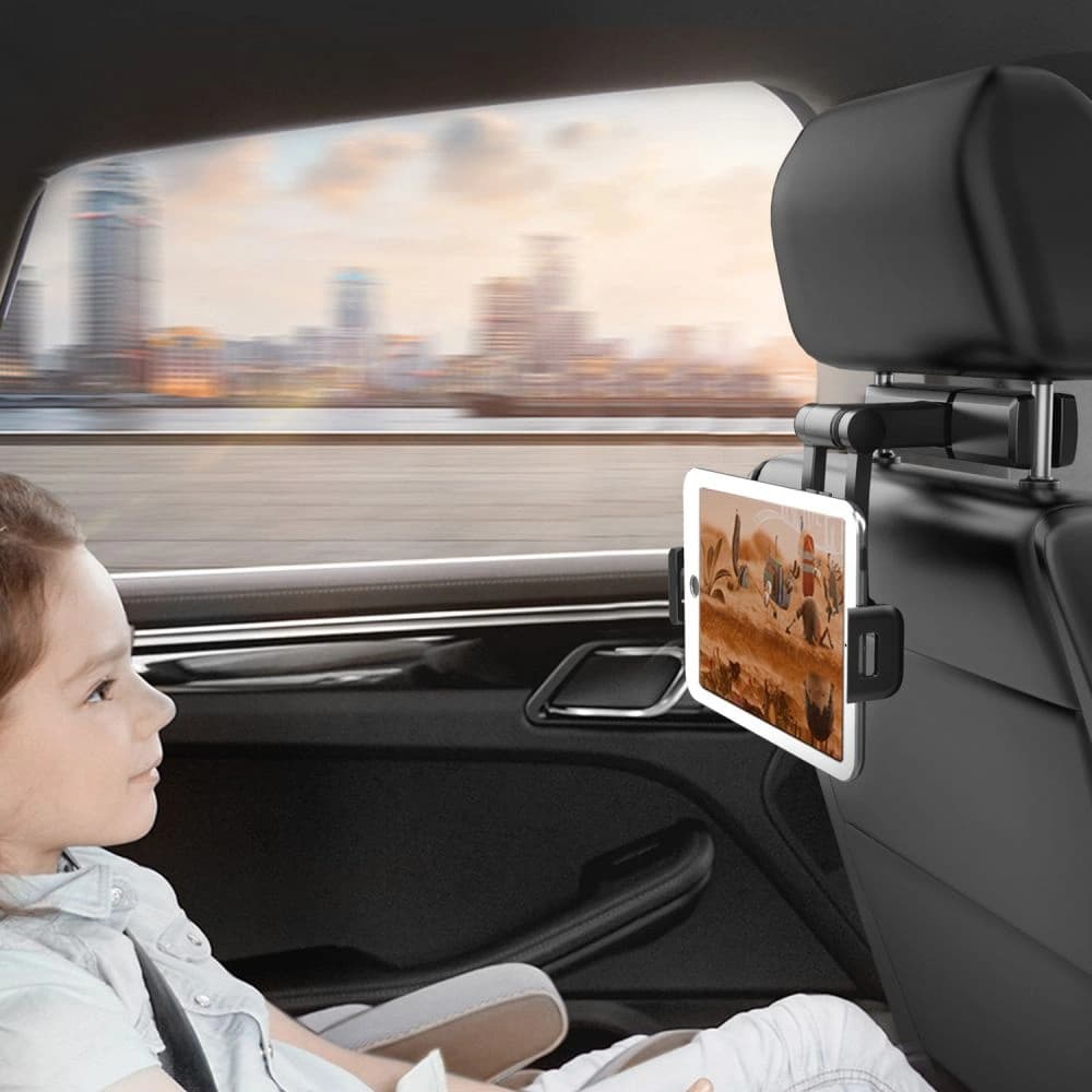 Zuhanyzófej tartó Tech-Protect V2 Stretchable Headrest Car Mount Fekete - 9