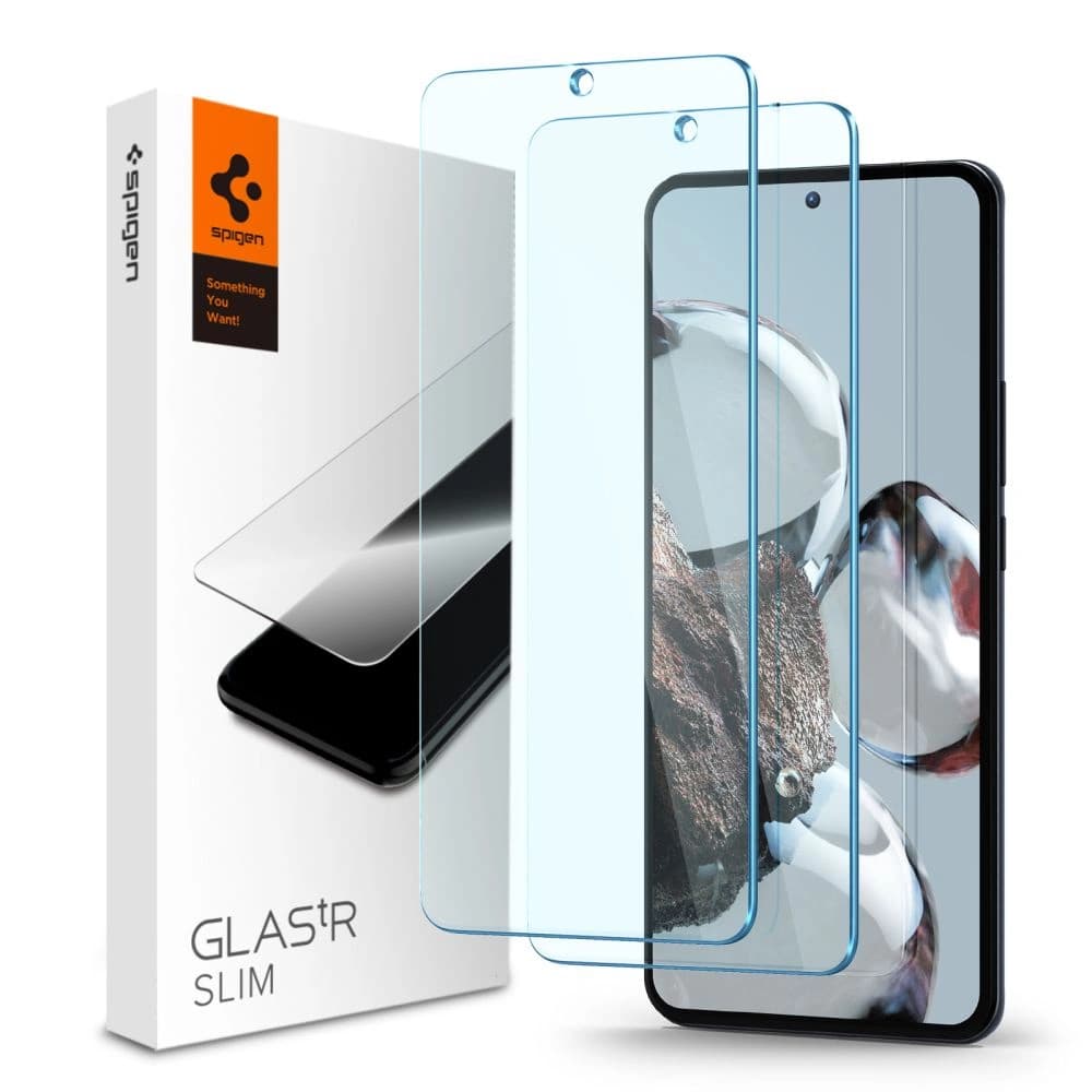 Gehärtetes Glas Spigen GLAS.tR Slim Xiaomi 12T/Pro Clear [2 PACK] - 1