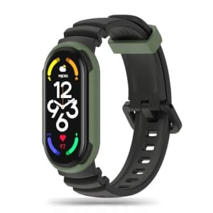 Tech-Protect Iconband Hybrid Xiaomi Mi Band 5/6/6 NFC/7 Schwarz/olivgrün