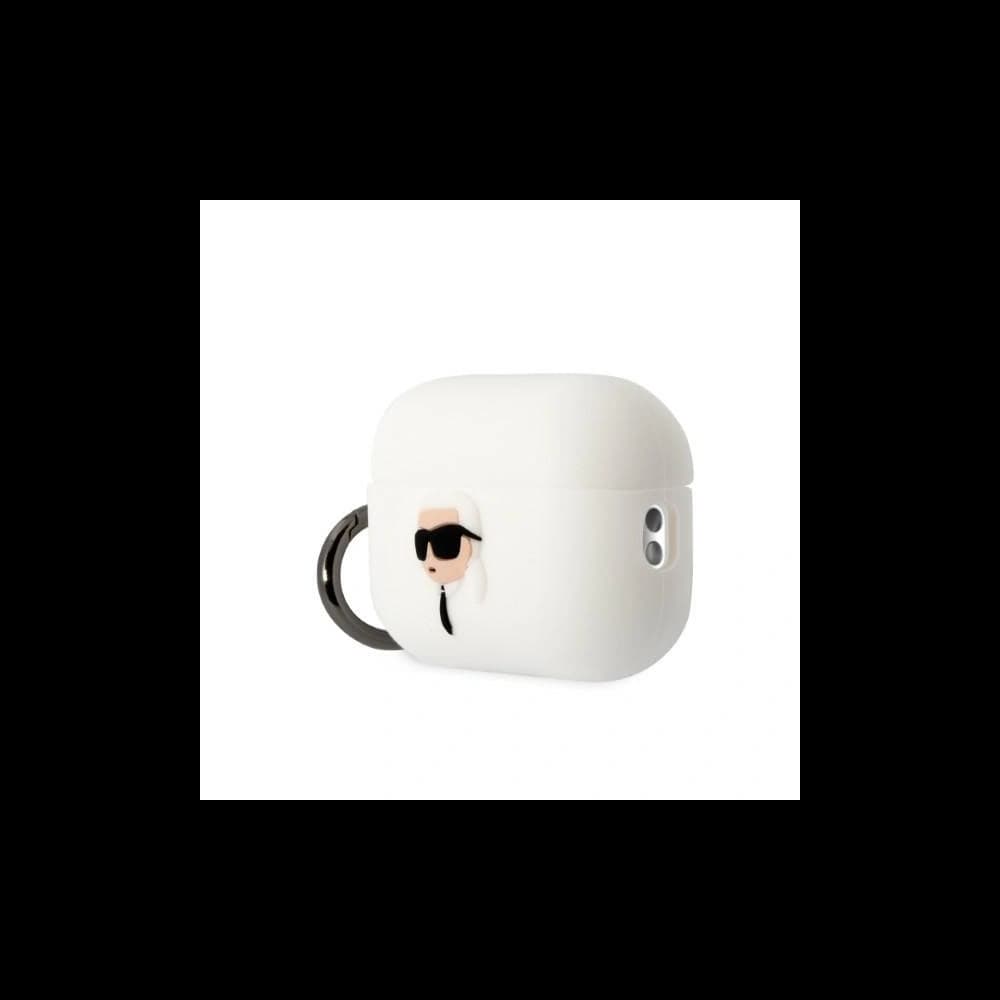 Karl Lagerfeld KLAP2RUNIKH Apple AirPods Pro 2 cover white Silicone Karl Head 3D - 3