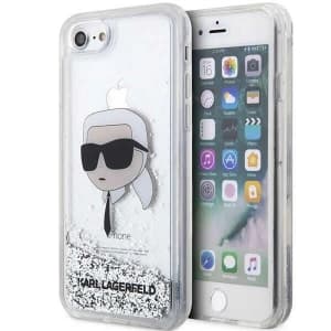 Karl Lagerfeld KLHCI8LNKHCH Apple iPhone SE 2022/SE 2020/8/7 silver hardcase Glitter Karl Head