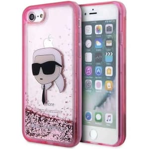 Karl Lagerfeld KLHCI8LNKHCP Apple iPhone SE 2022/SE 2020/8/7 pink hardcase Glitter Karl Head