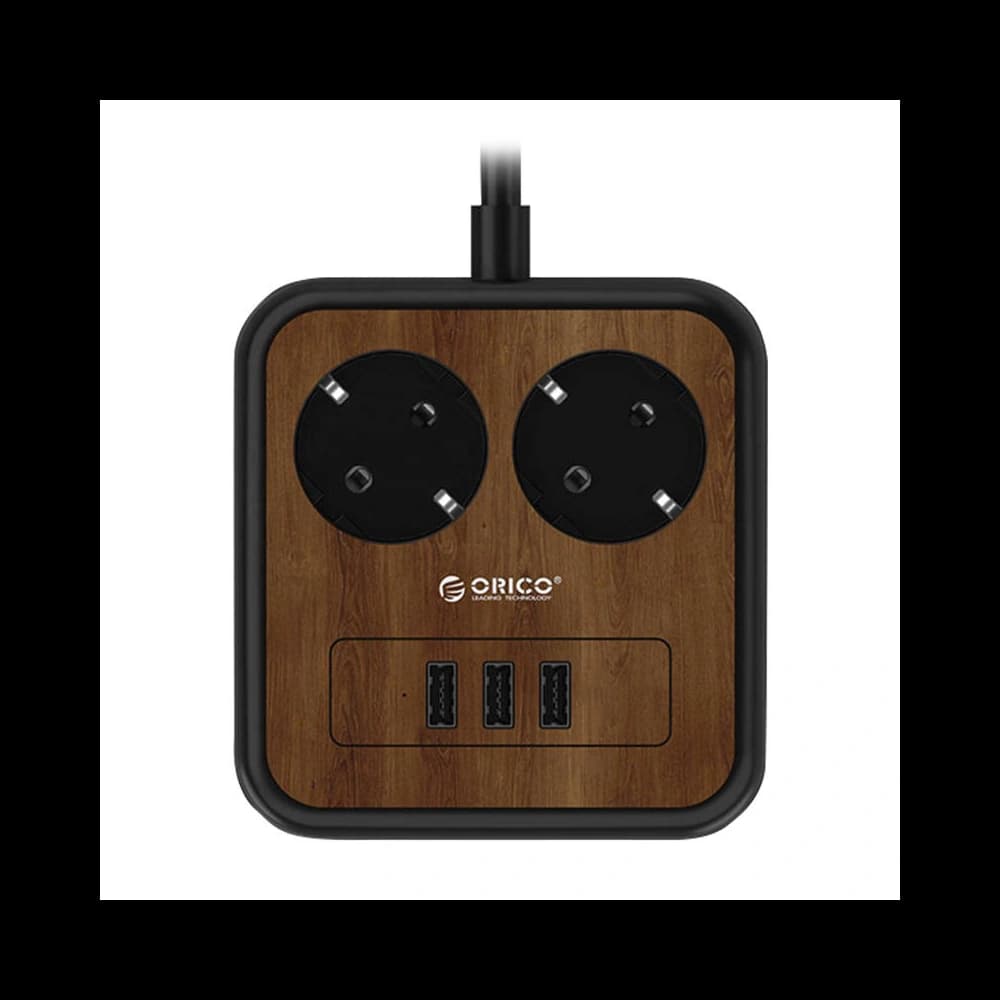 Leiste mit 2 AC-Steckdosen, 3x USB, Orico, 1.4m, 2500W - 1
