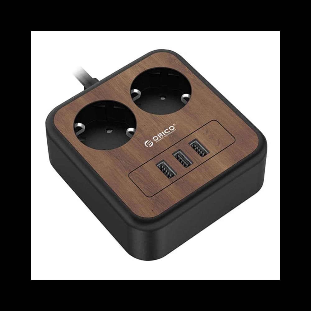 Leiste mit 2 AC-Steckdosen, 3x USB, Orico, 1.4m, 2500W - 3