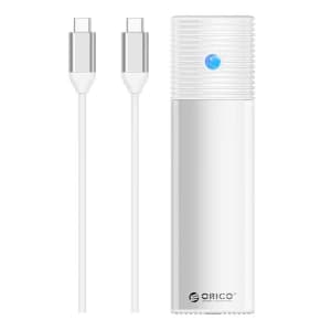 Obal pro disk M.2 SATA/NVMe, Orico PWDM2-G2-WH-EP, USB-C, 10Gbps (stříbrný)