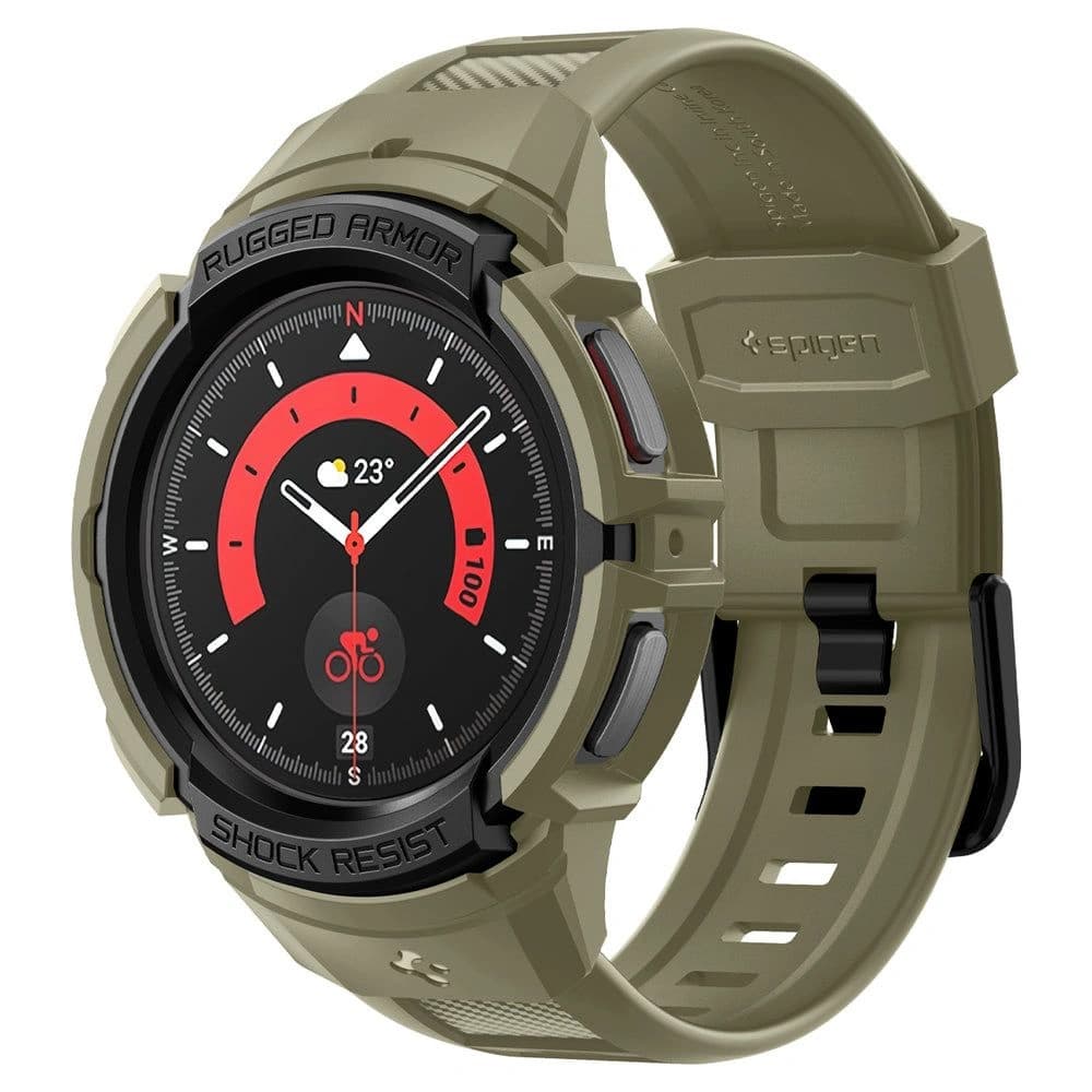 Spigen Samsung Armband + Gehäuse Rugged Armor Pro Galaxy Watch 5 Pro 45mm Vintage Khaki - 1