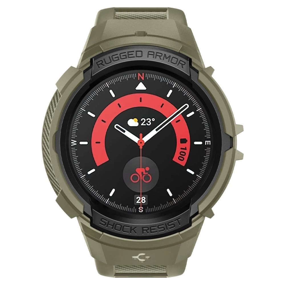 Spigen Samsung Armband + Gehäuse Rugged Armor Pro Galaxy Watch 5 Pro 45mm Vintage Khaki - 7