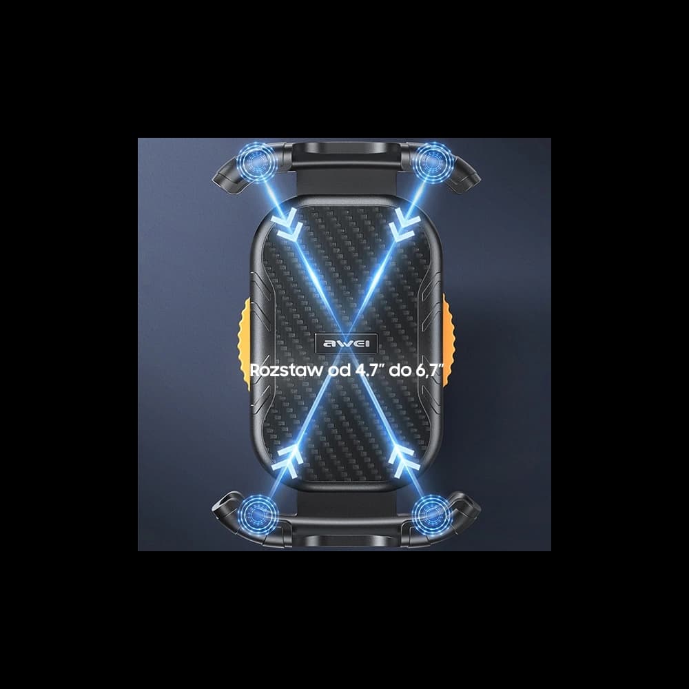 Uchwyt rowerowy AWEI X29 4,7"-6,7" do ramy czarny - 4