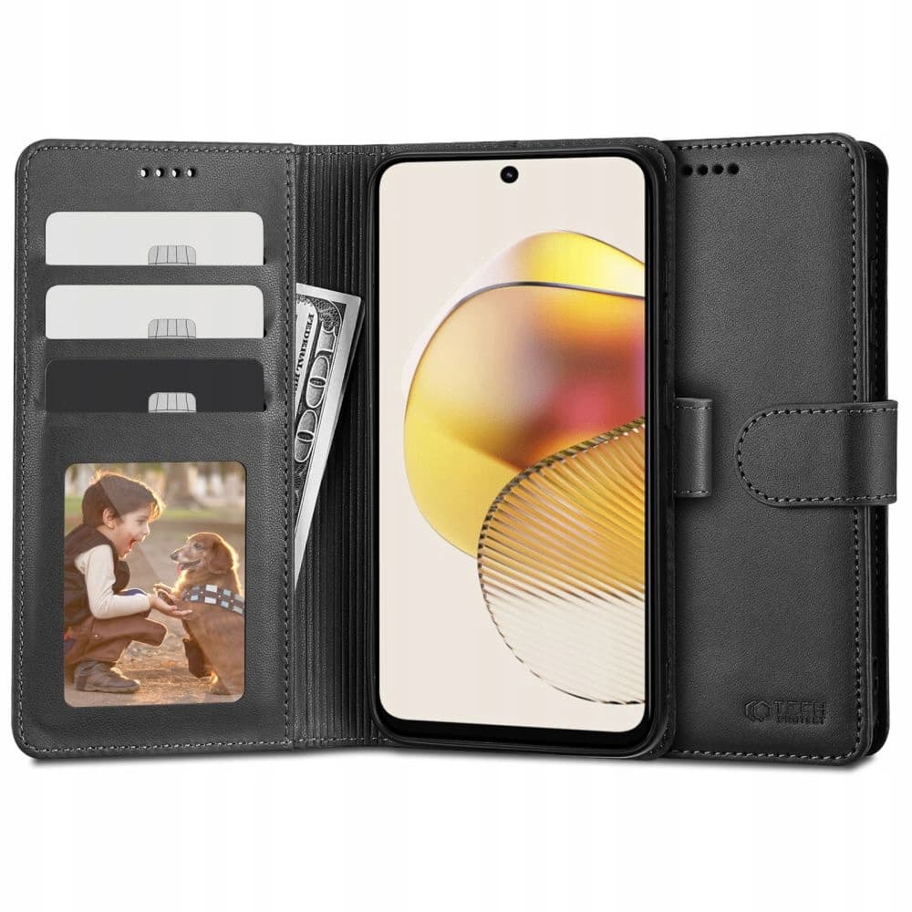 Etui Tech-Protect Wallet Motorola Moto G73 5G Fekete - 1