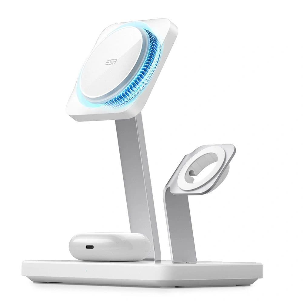 ESR HaloLock 3in1 Cryoboost Magnetic MagSafe Wireless Charger Arctic White - 1
