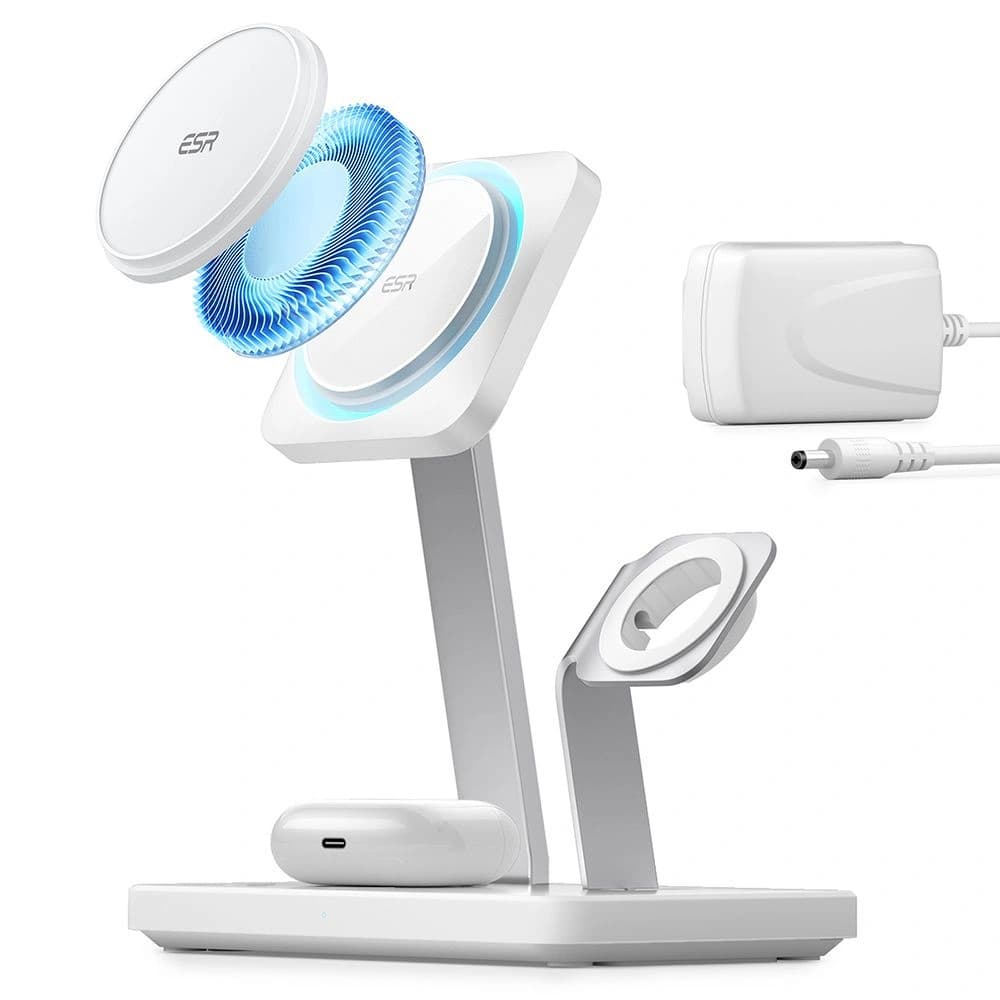 ESR HaloLock 3in1 Cryoboost Magnetic MagSafe Wireless Charger Arctic White - 2