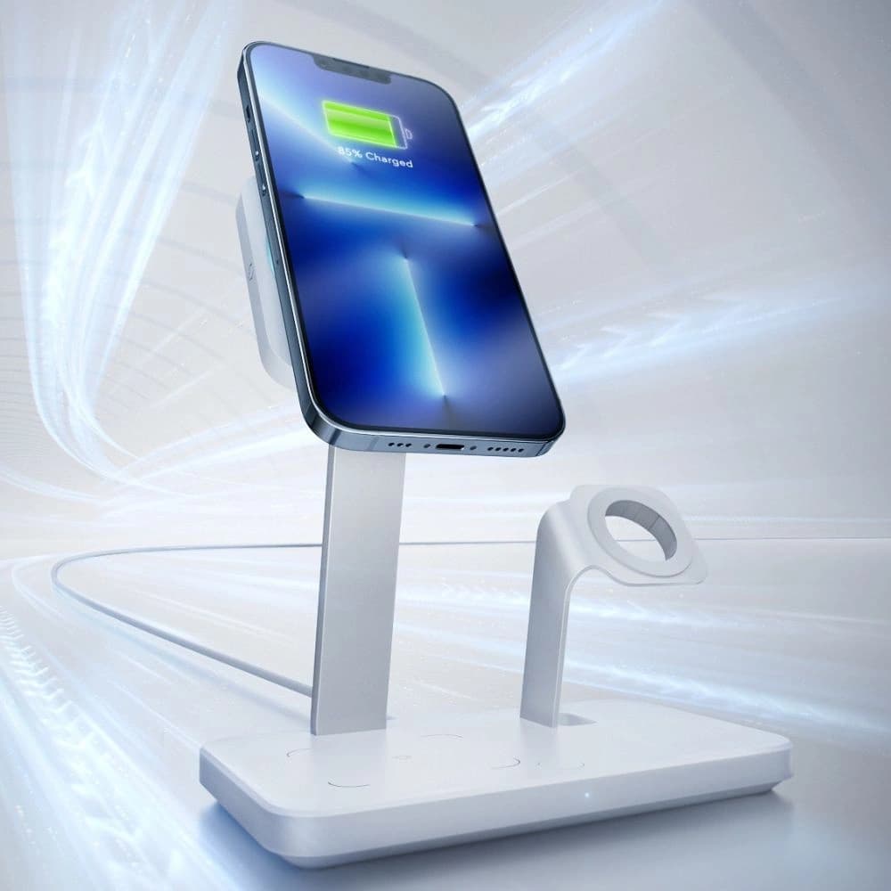 ESR HaloLock 3in1 Cryoboost Magnetic MagSafe Wireless Charger Arctic White - 4